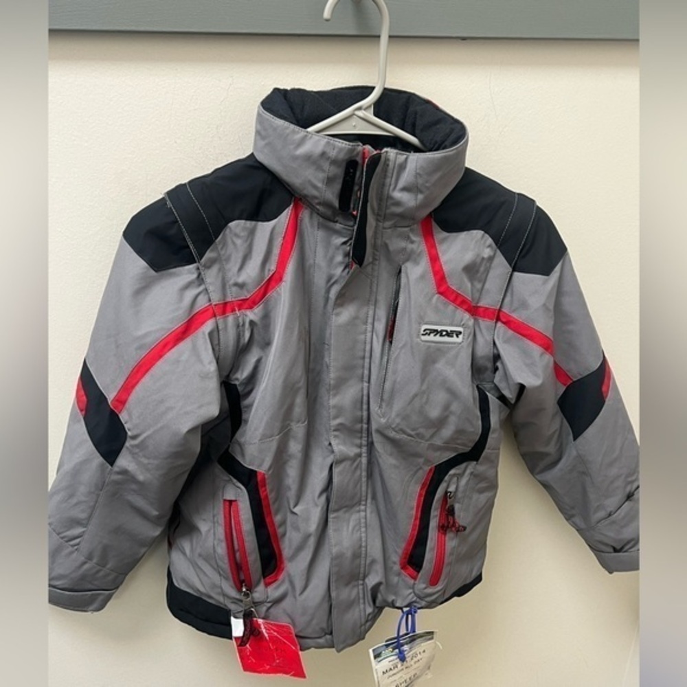 Spyder Kid's Red & Gray WTPF Insulated Winter Ski Snowboard Jacket - size 8‎